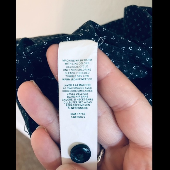 Perry Ellis Black Button Down with Dots - Picture 5 of 5